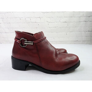 David Tate Miller Ankle Booties, Red Calf Skin, Women's 7.5